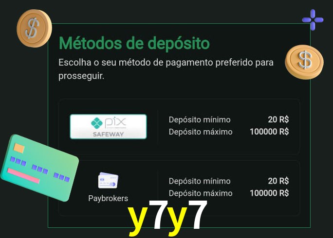O cassino y7y7 oferece uma grande variedade de métodos de pagamento